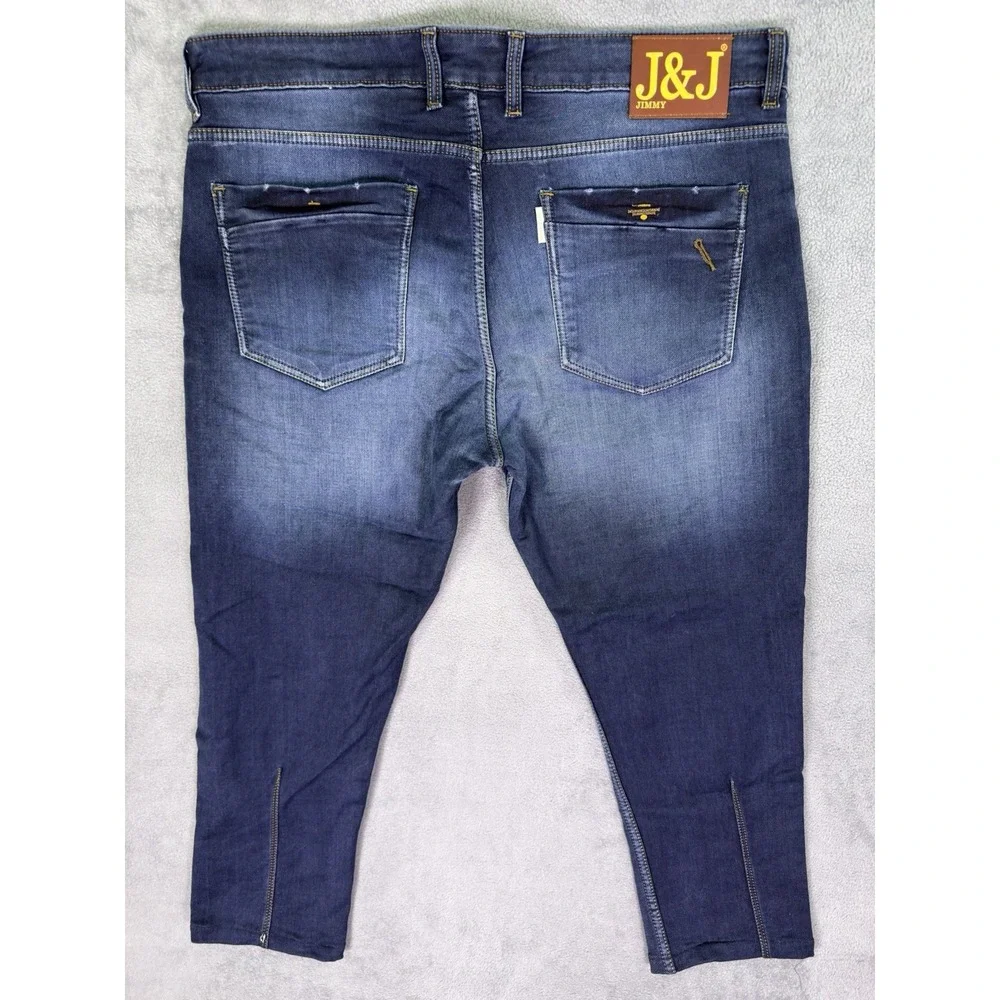 Jimmy & Jordan Moto Jeans Mens 40x26 Blue Straight Balloon Fit Dark Wash Denim